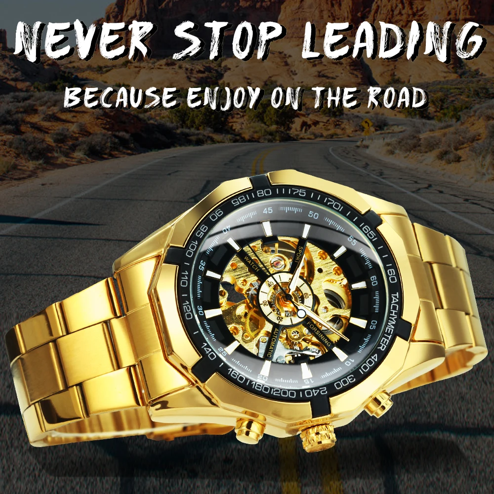 WINNER Classic Skeleton Watch for Men Luminous Hands Mechanical Watches Stainless Steel Strap Luxury Brand Forsining Wristwatch - Image 20